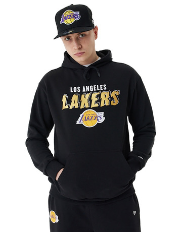 Official New Era NBA Script LA Lakers Black Oversized Tee