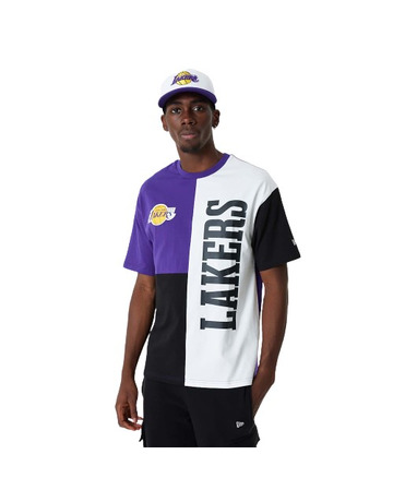 White New Era NBA LA Lakers Logo Oversized T-Shirt