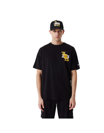 New Era NBA L.A Lakers Large Graphic Joggers Black