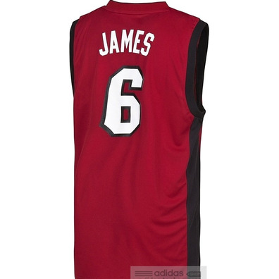 Adidas Camiseta Réplica Lebron James Miami (burdeos/negro)