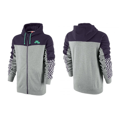 Nike Sudadera Basket Capucha Heritage Full-Zip (507/gris/purple)