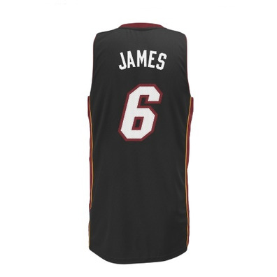 Camiseta NBA Bordada Lebron James Miami (negro)