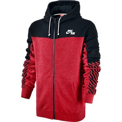 Nike Sudadera Basket Capucha Heritage Full-Zip (012/negro/rojo)