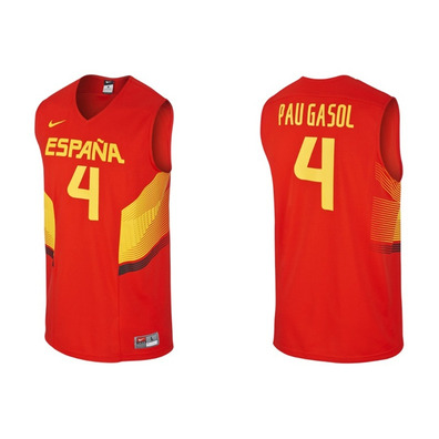 Camiseta Réplica Pau Gasol #4# España 2014 (600/rojo/amarillo)