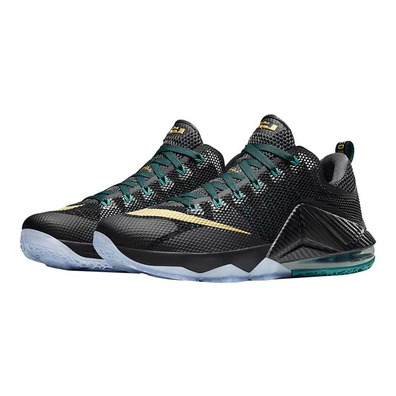 Lebron XII Low "SVSM" (070/negro/metalic gold/ radiant esmeralda)