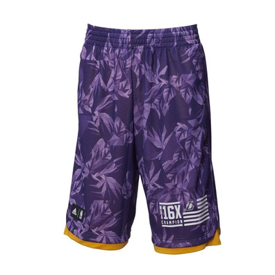 Adidas Short Fanwear Lakers (purpura/amarillo)