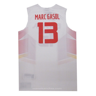 Camiseta Réplica Marc Gasol #13# España 2014 (102/blanco/rojo)