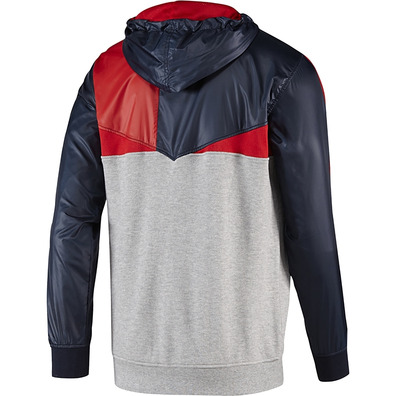 Adidas Original Sudadera Colorado Zip (gris/marino/rojo)