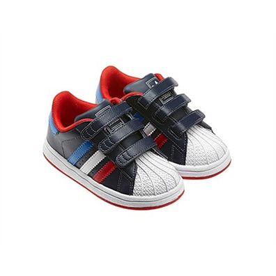 Adidas Superstar 2 CF Inf (navy/azul/rojo/blanco)(20-27)