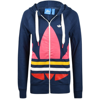 Adidas Sudadera Mujer Big Trefoil FZ (azul/rosa/multicolor)