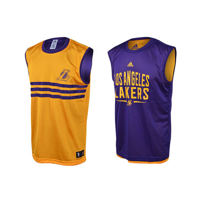 Adidas Camiseta NBA L.A Lakers Summer Run Reversible (amarillo/purpura)