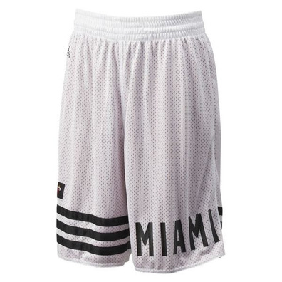 Adidas Short  NBA Heat Summer Run Reversible (blanco/granate/negro)