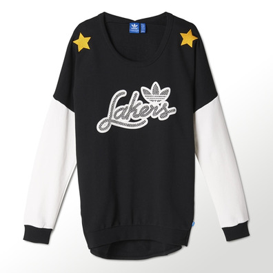 Adidas Original Lakers Long Sweatshirt (negro/blanco)