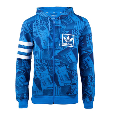 Adidas Original Sudadera 3 Foil Street FZ (azul royal/negro)