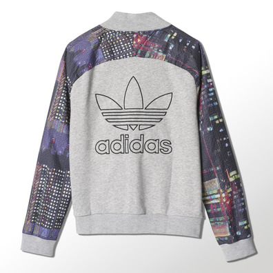 Adidas Originals Chaqueta Mujer Tokio Logo Super TT (gris/negro/multicolor)