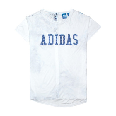 Adidas Originals Camiseta Mujer London Printed Back (blanco/azul)