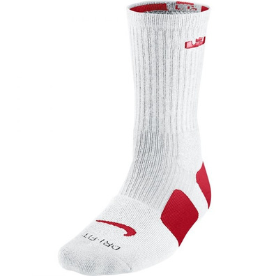 Calcetines Lebron Elite Crew (162/blanco/rojo)