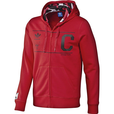 Adidas  Chaqueta Capucha Chicago Bulls (rojo/negro)