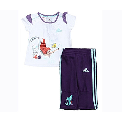 Adidas Chándal Bebé Disney Sirenita (Blanco/Purpura)