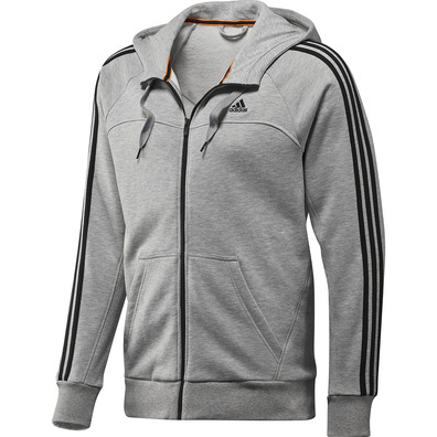 Adidas Sudadera Essential 3S FZ Ho (gris/negro)