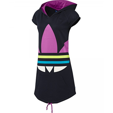 Adidas Trefoil Hooded Dress (Azul Tinta)