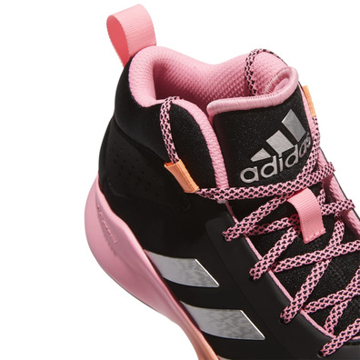 Adidas Cross Em Up 5 Kids Wide "Black-Beam Pink"