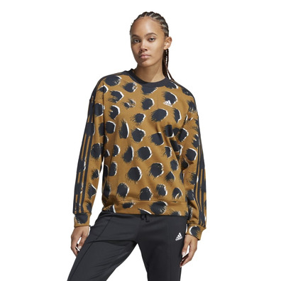 Adidas Essentials 3-Stripes Animal Print Sweatshirt