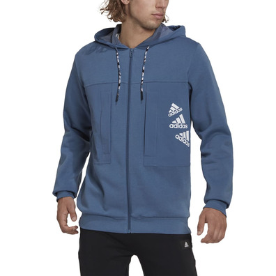 Adidas Essentials BrandLove Fleece Full-Zip Hoodie "Wonder Steel"