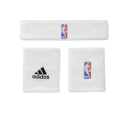 Adidas NBA Headband and Wristband Set (blanc)