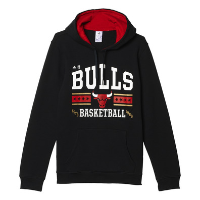 Adidas NBA Washed Pullover Hoody Chicago Bulls (Negro/Blanco/Rojo)