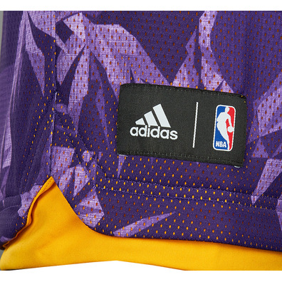 Adidas Short Fanwear Lakers (purpura/amarillo)