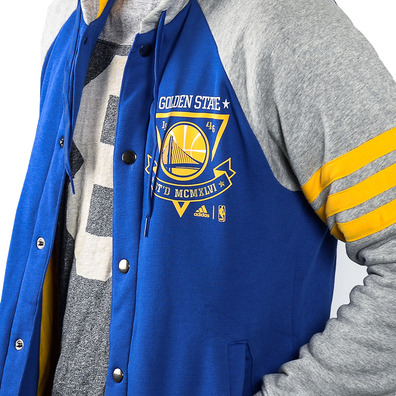 Adidas Washed Baseball Jacket Golden State Warrios (Azul/Gris/Amarillo)