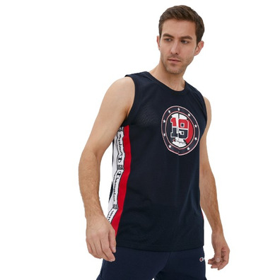 Champion Basketaball USA Script Logo Tape Tank Top Mesh "Navy"