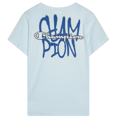 Champion Cotton Graphic Crewneck With Large Logo T-Shirt "Light Blue"