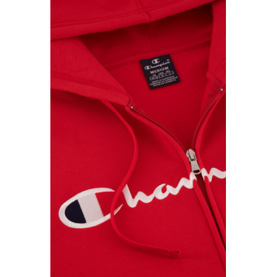 Champion Embroidered Big Logo Fleece Full-Zip Hoodie "Red"