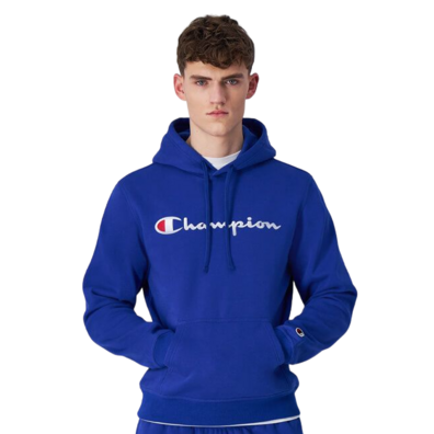 Champion Embroidered Big Logo Fleece Hoodie "Blue"