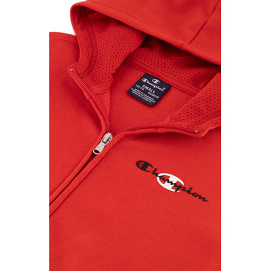 Champion Kids Basketball Logo Full-Zip Fleece Hoodie "Red"