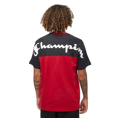 Champion Legacy Colour Block Script Logo Back Tee "Red"