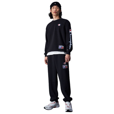 Champion Sport Lifestyle Basketball Crewneck Sweatshirt Logo C "Black"