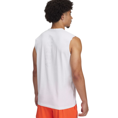 Curry Men's Sleeveless Logo T-Shirt "White"