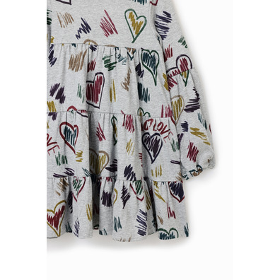 Desigual Girls Dress Drawings Hearts