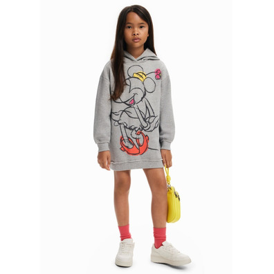 Desigual Minnie dress with hood "Gray Vigore"