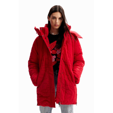 Desigual Padded Zips Coat "Carmine"