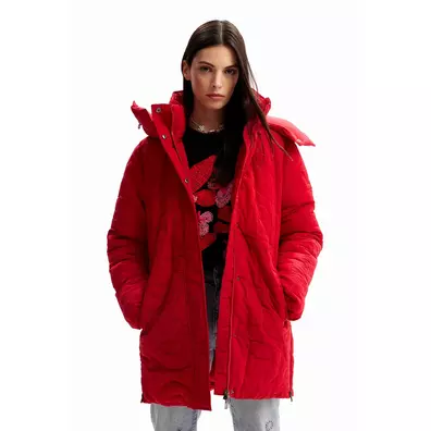 Desigual Padded Zips Coat "Carmine"