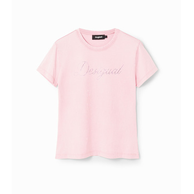 Desigual Slim Rhinestone T-shirt  "Pink"