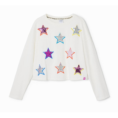 Desigual Star print T-shirt "White"