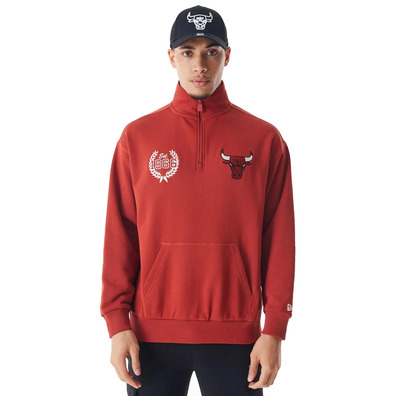 New Era NBA Chicago Bulls Lifestyle Quarter Zip Sweater "Red"