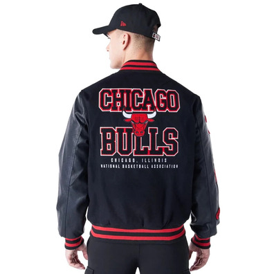 New Era NBA Chicago Bulls Patch Varsity Jacket "Black "