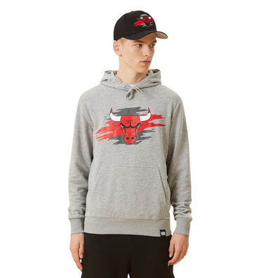 New Era NBA Chicago Bulls Tear Logo Hoodie "Grey "