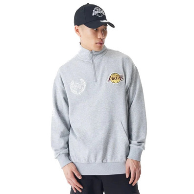 New Era NBA LA Lakers Lifestyle Quarter Zip Sweater "Grey"